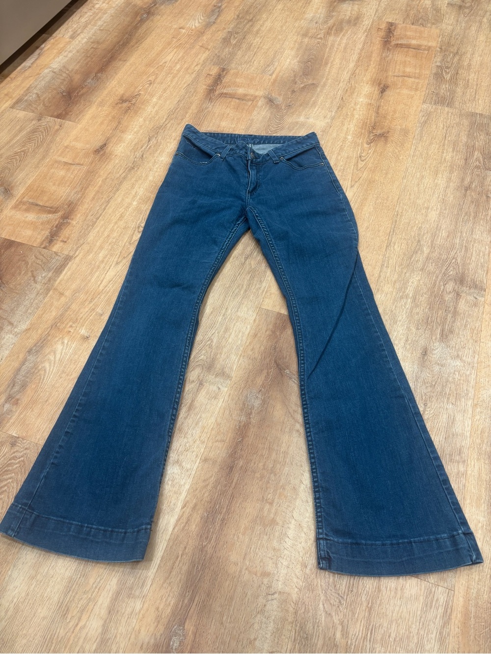 Kimes Ranch Dark Indigo Wide Leg Flare Jeans - Picture 6 of 8